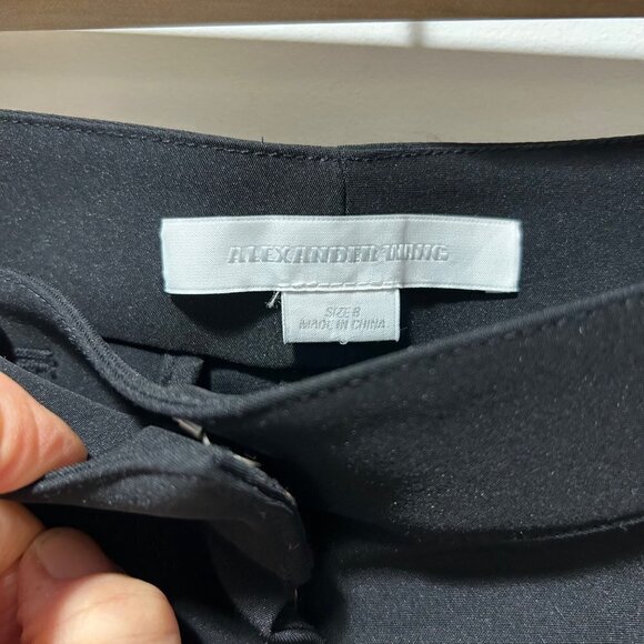 🌷SALE Alexander Wang Seamed Black Trousers Size 8 Ankle Zip - Picture 12 of 13